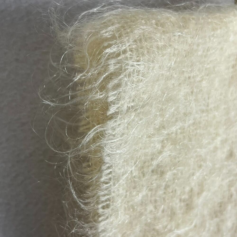Unbranded Luxurious Rectangle Thin Open Knit Soft Mohair Fringe Scarf 68"x18" - Picture 3 of 9